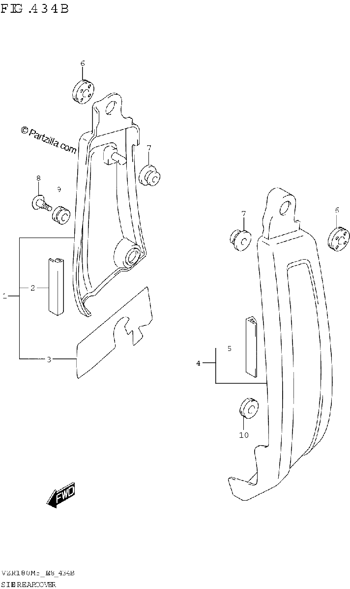 Diagrama de SIDE REAR COVER VZR1800BZ