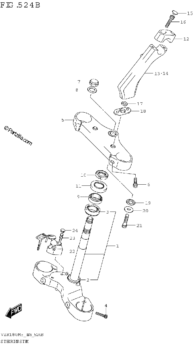 Diagrama de STEERING STEM VZR1800BZ
