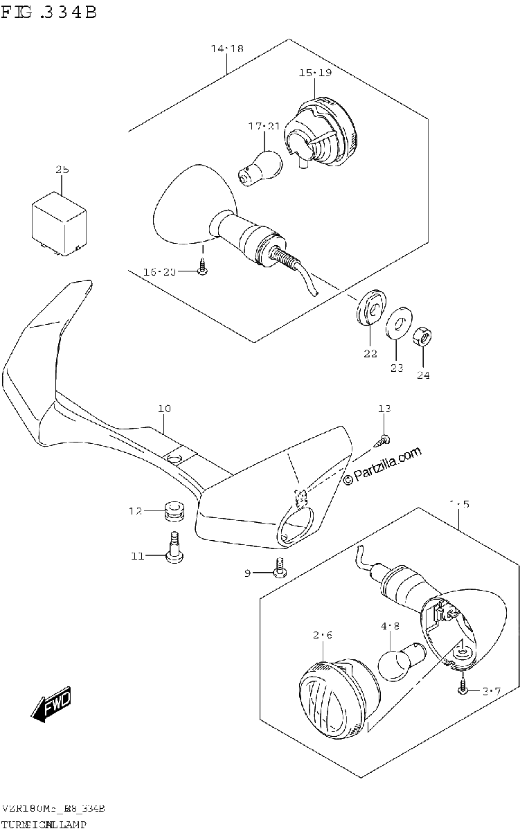 Diagrama de TURNSIGNAL LAMP VZR1800