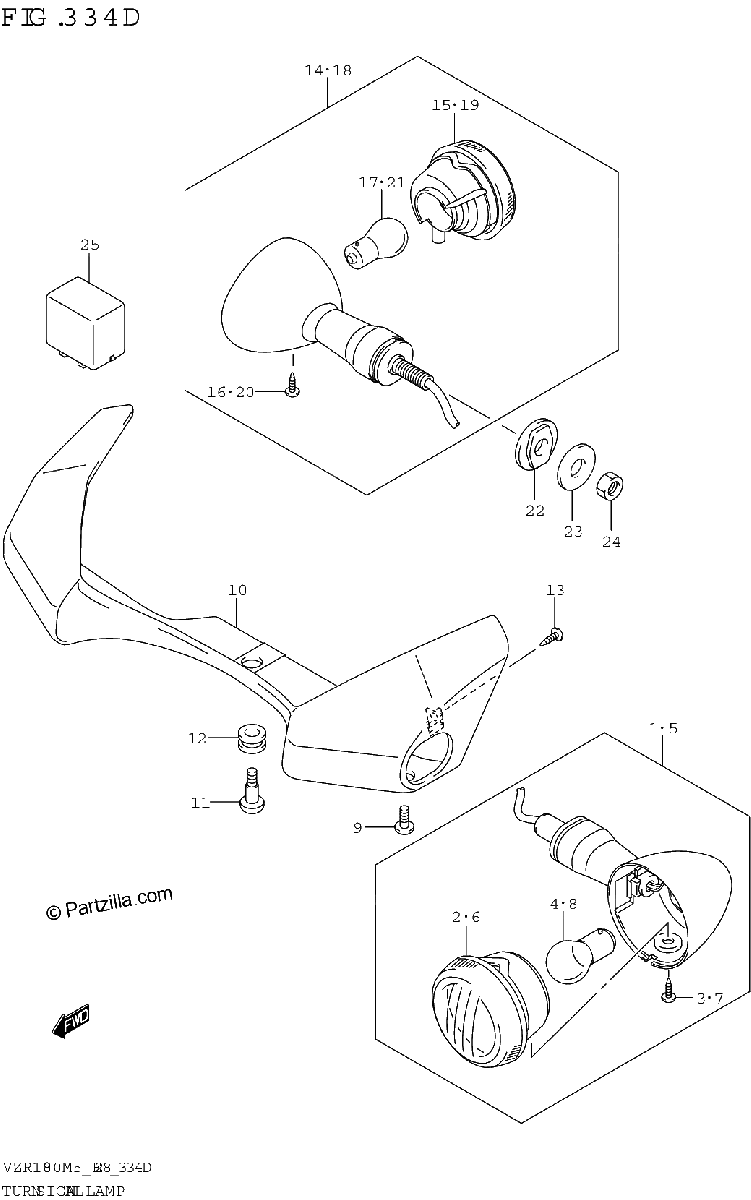 Diagrama de TURNSIGNAL LAMP VZR1800BZ