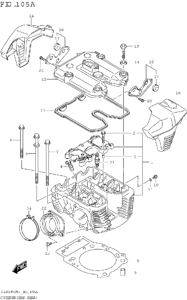 Diagrama de CYLINDER HEAD REAR