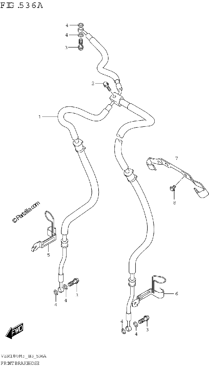 Diagrama de FRONT BRAKE HOSE
