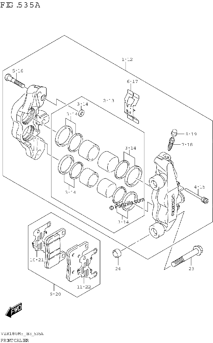 Diagrama de FRONT CALIPER