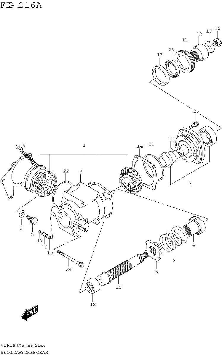 Diagrama de SECONDARY DRIVE GEAR