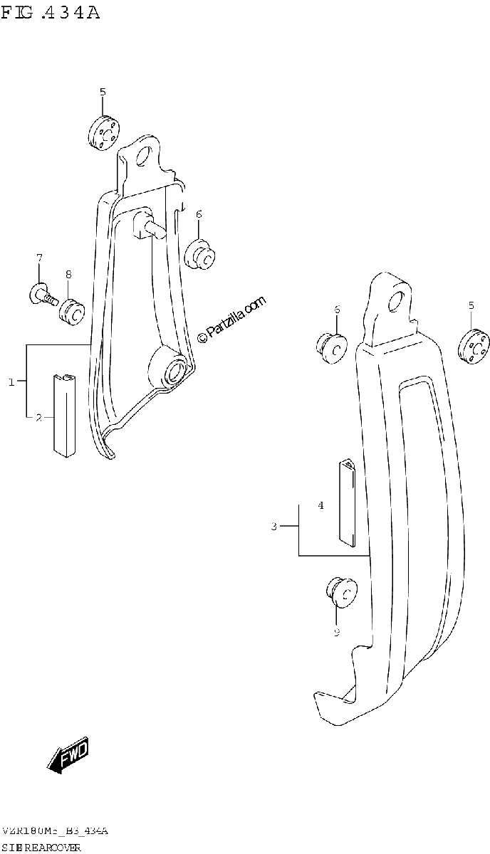 Diagrama de SIDE REAR COVER
