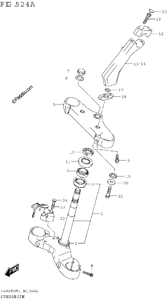 Diagrama de STEERING STEM