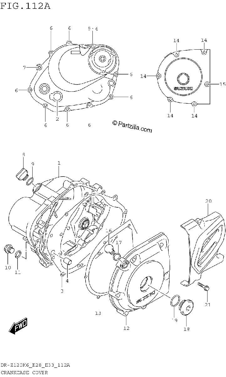 Diagrama de CRANKCASE COVER
