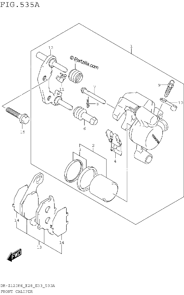 Diagrama de FRONT CALIPER DR Z125L