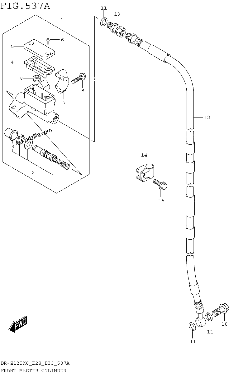 Diagrama de FRONT MASTER CYLINDER DR Z125L