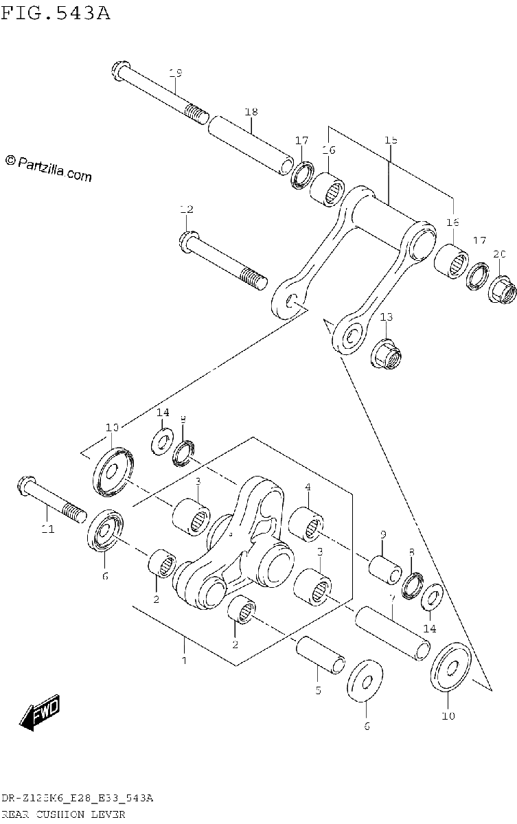 Diagrama de REAR CUSHION LEVER