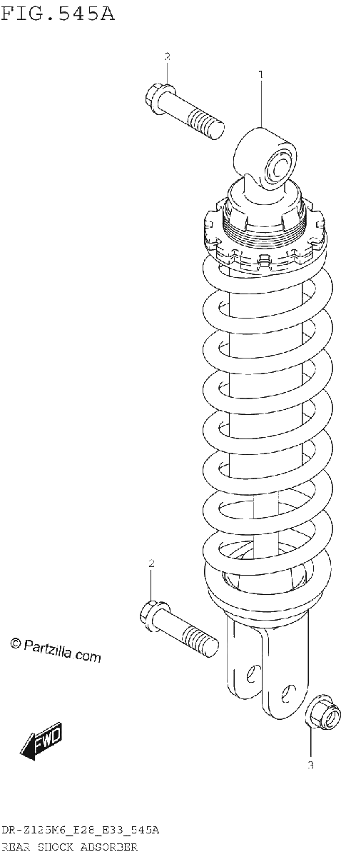 Diagrama de REAR SHOCK ABSORBER DR Z125