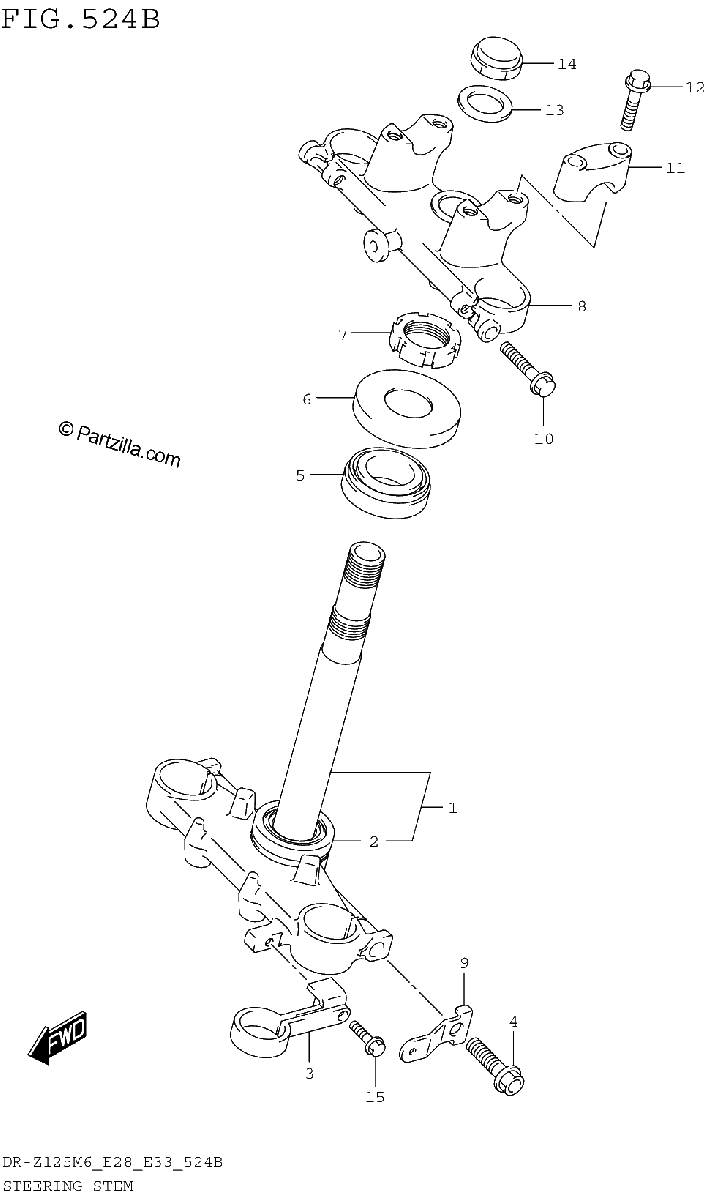 Diagrama de STEERING STEM DR Z125L E28