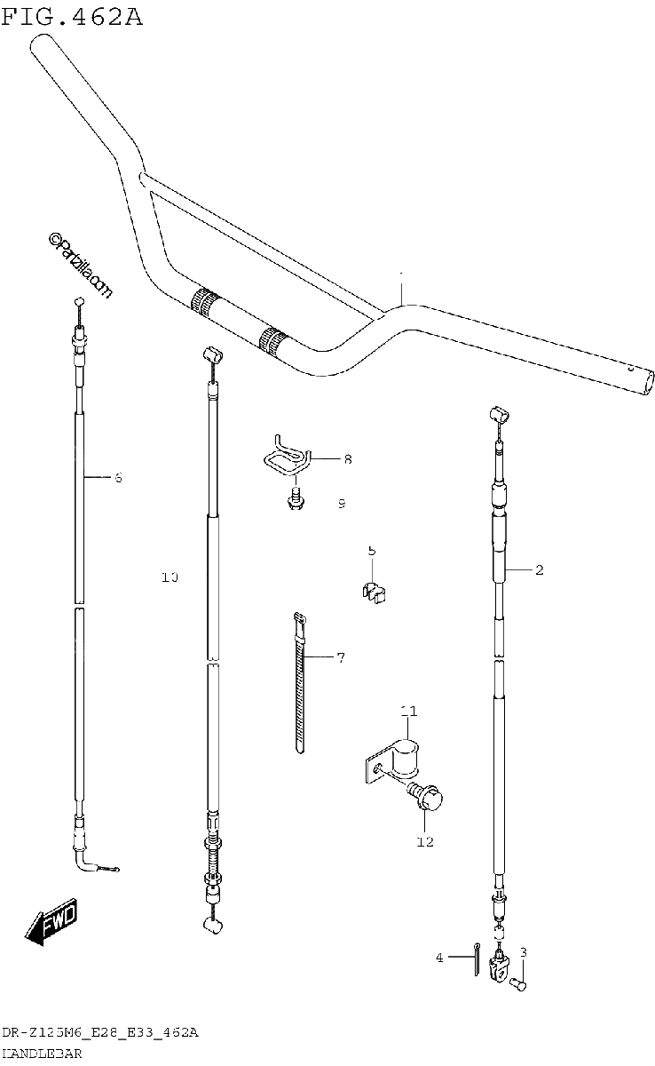 Diagrama de HANDLEBAR DR Z125