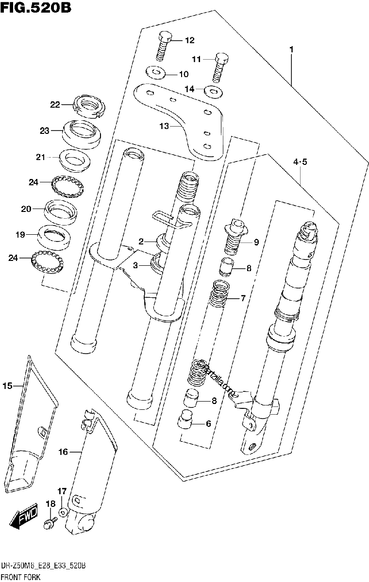 Diagrama de FRONT FORK E33