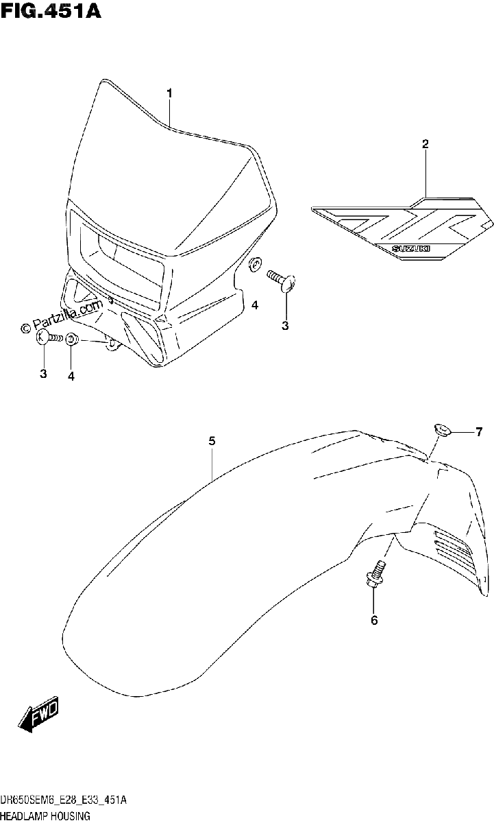Diagrama de HEADLAMP HOUSING
