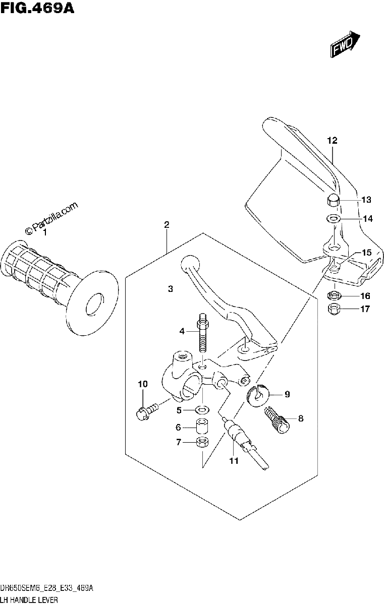 Diagrama de LH HANDLE LEVER
