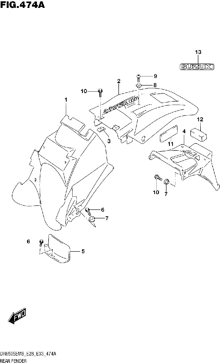 Diagrama de REAR FENDER