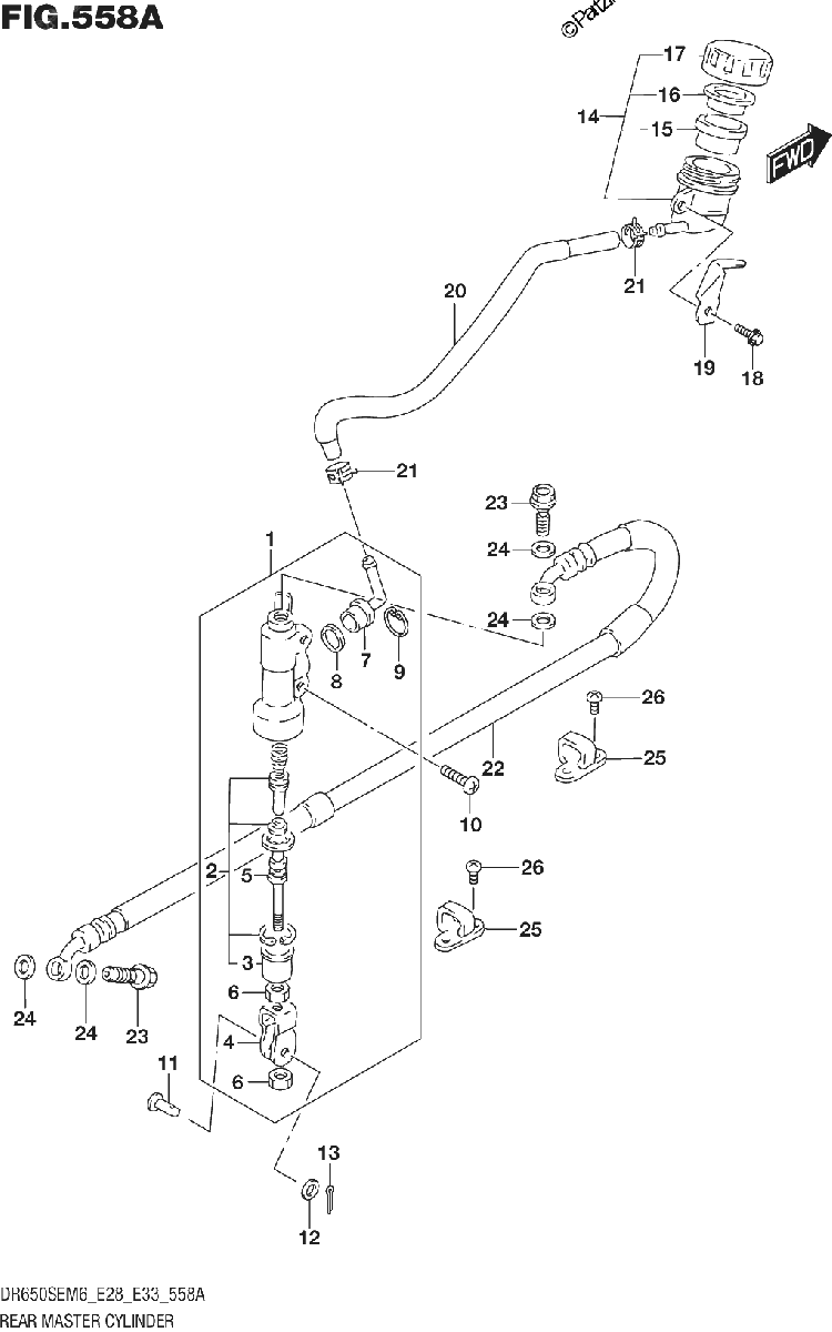 Diagrama de REAR MASTER CYLINDER