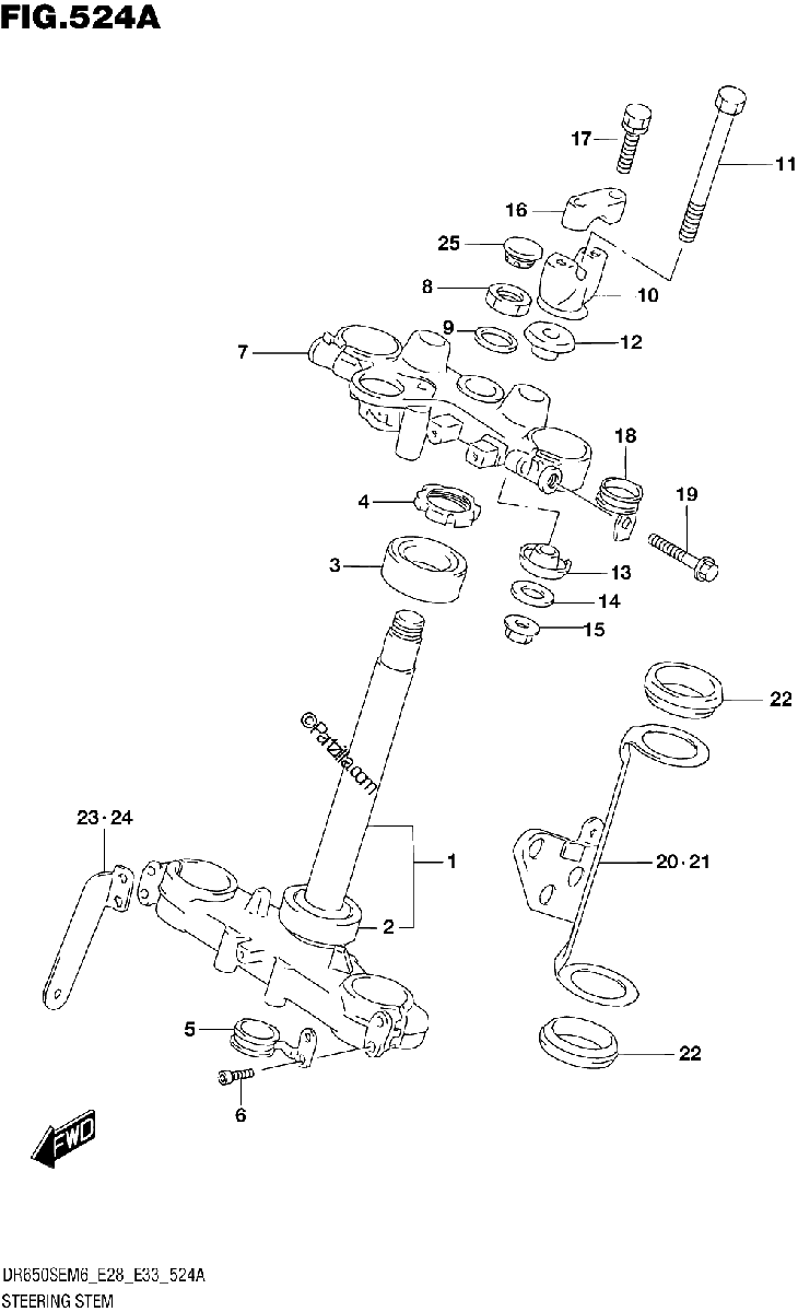 Diagrama de STEERING STEM