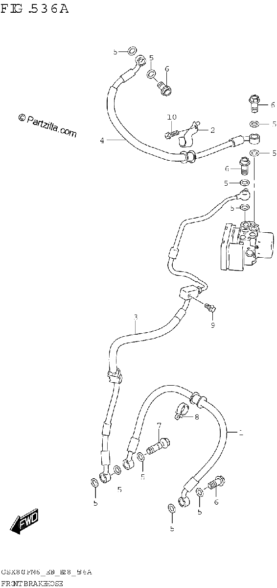 Diagrama de FRONT BRAKE HOSE