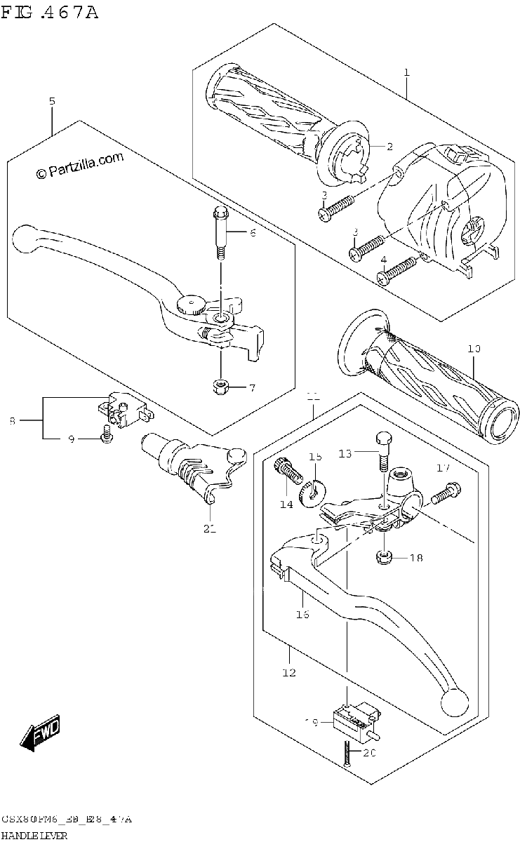 Diagrama de HANDLE LEVER