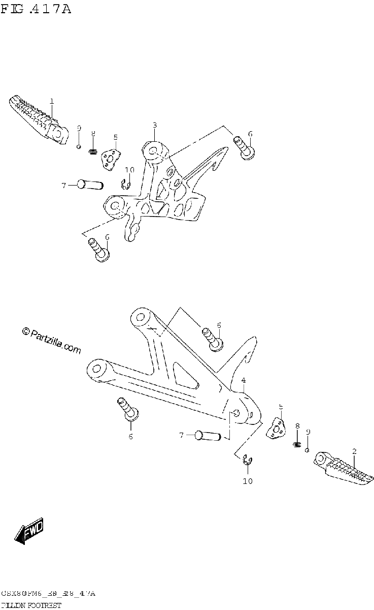 Diagrama de PILLION FOOTREST