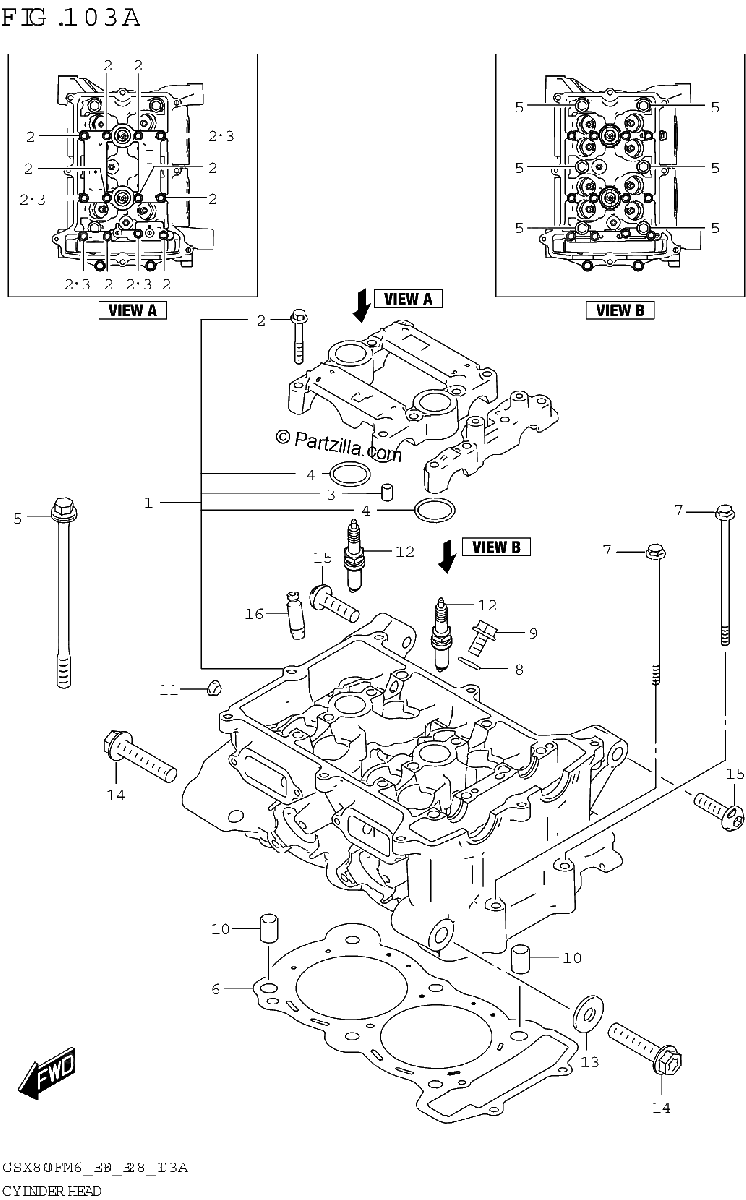 Diagrama de CYLINDER HEAD