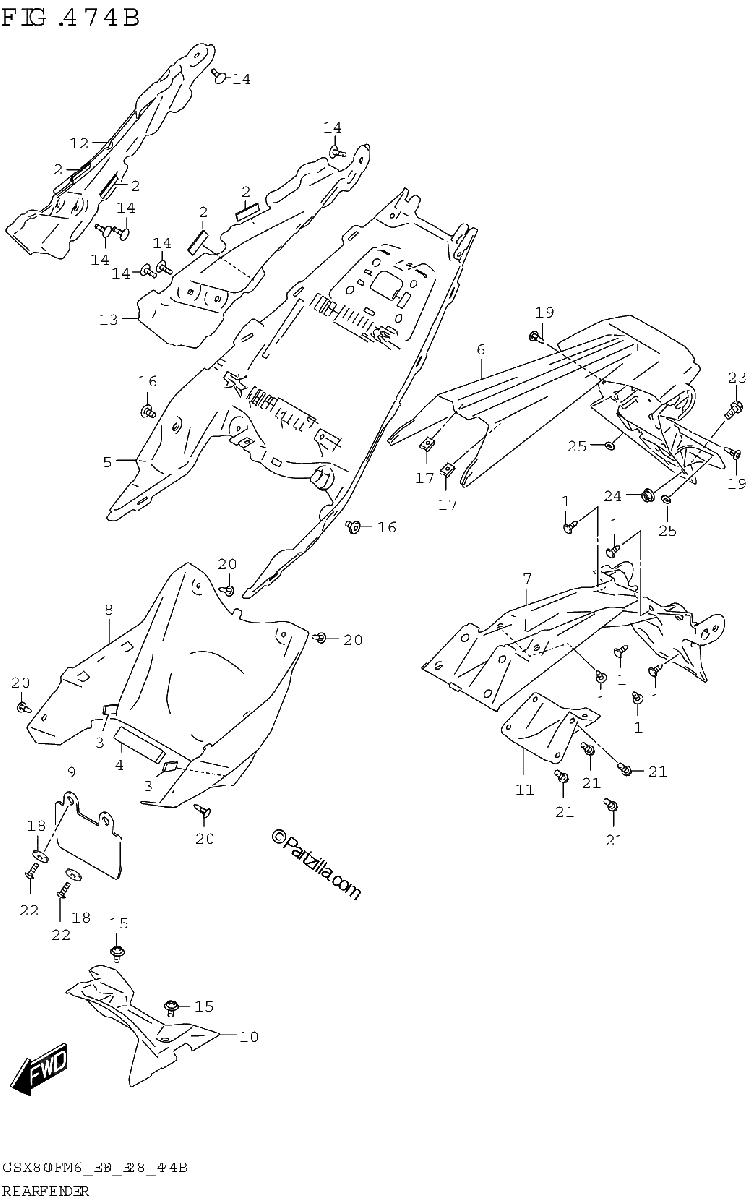 Diagrama de REAR FENDER