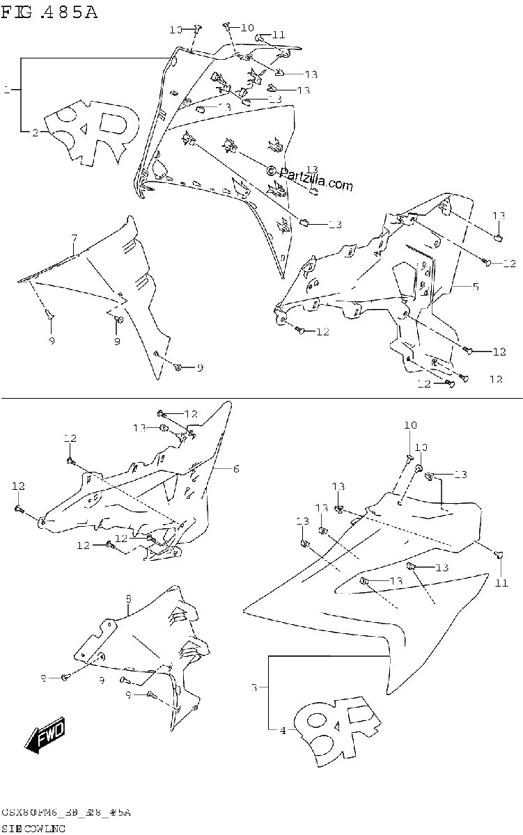 Diagrama de SIDE COWLING