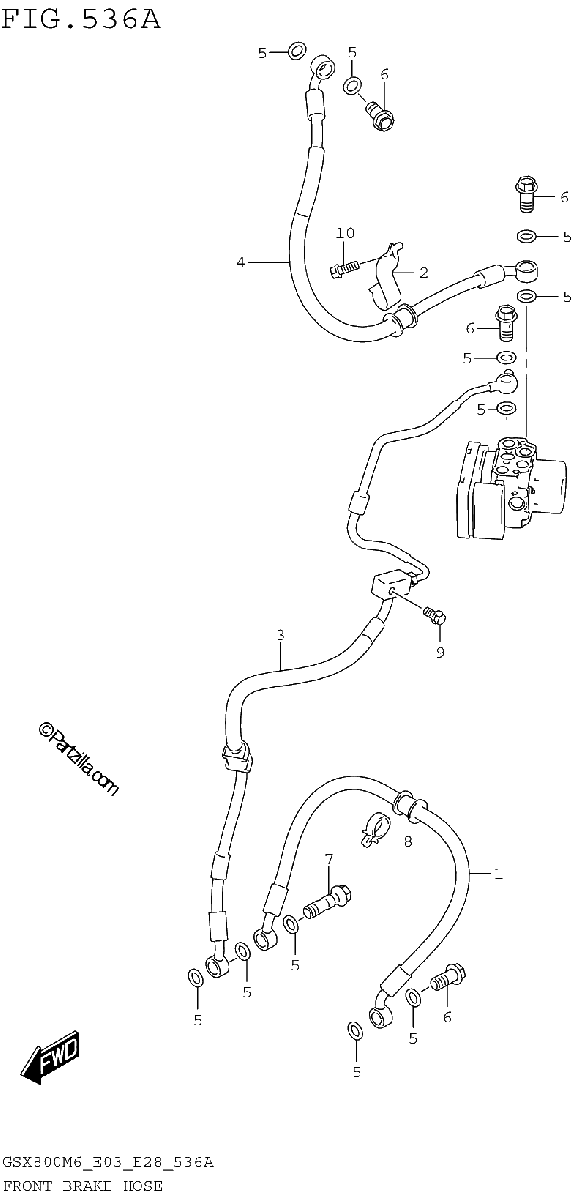 Diagrama de FRONT BRAKE HOSE