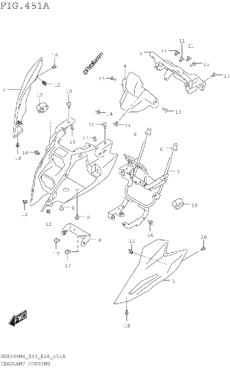 Diagrama de HEADLAMP HOUSING