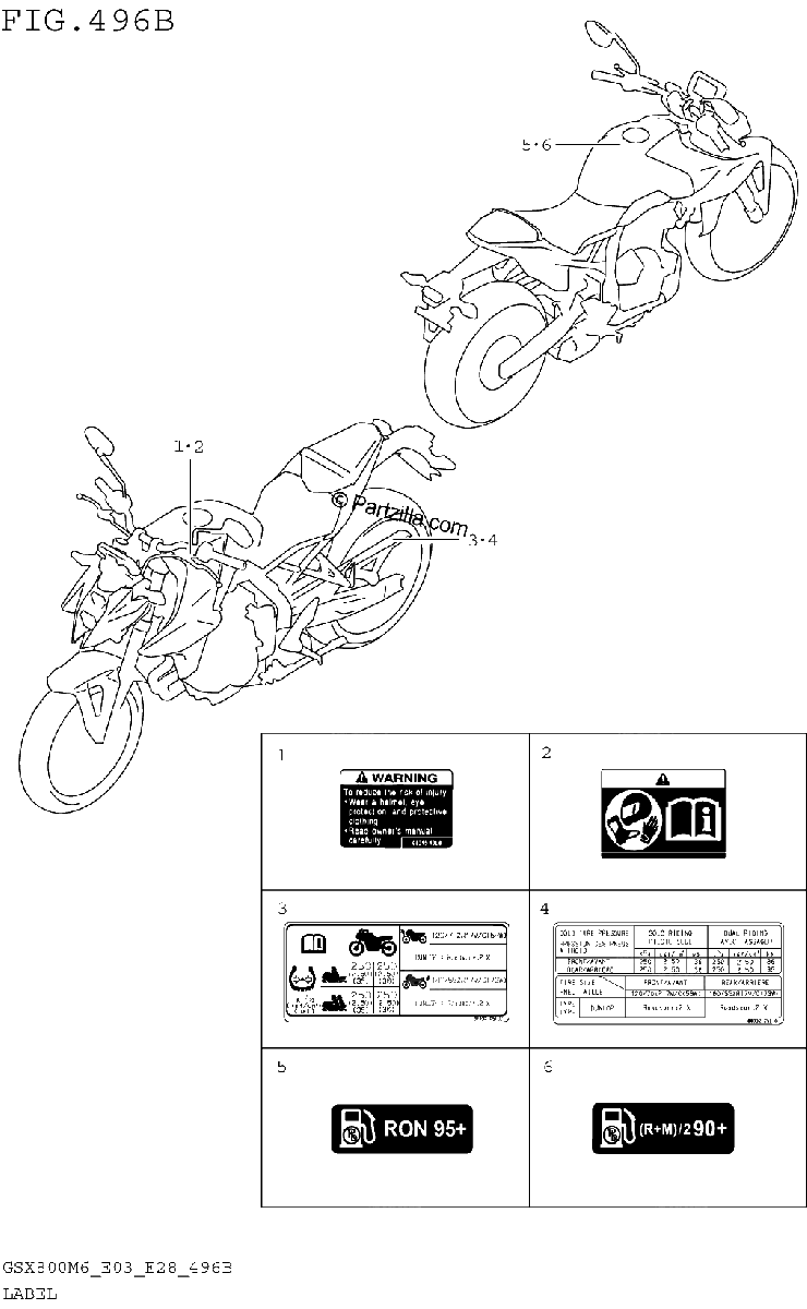 Diagrama de LABEL GSX800RQM6 E28