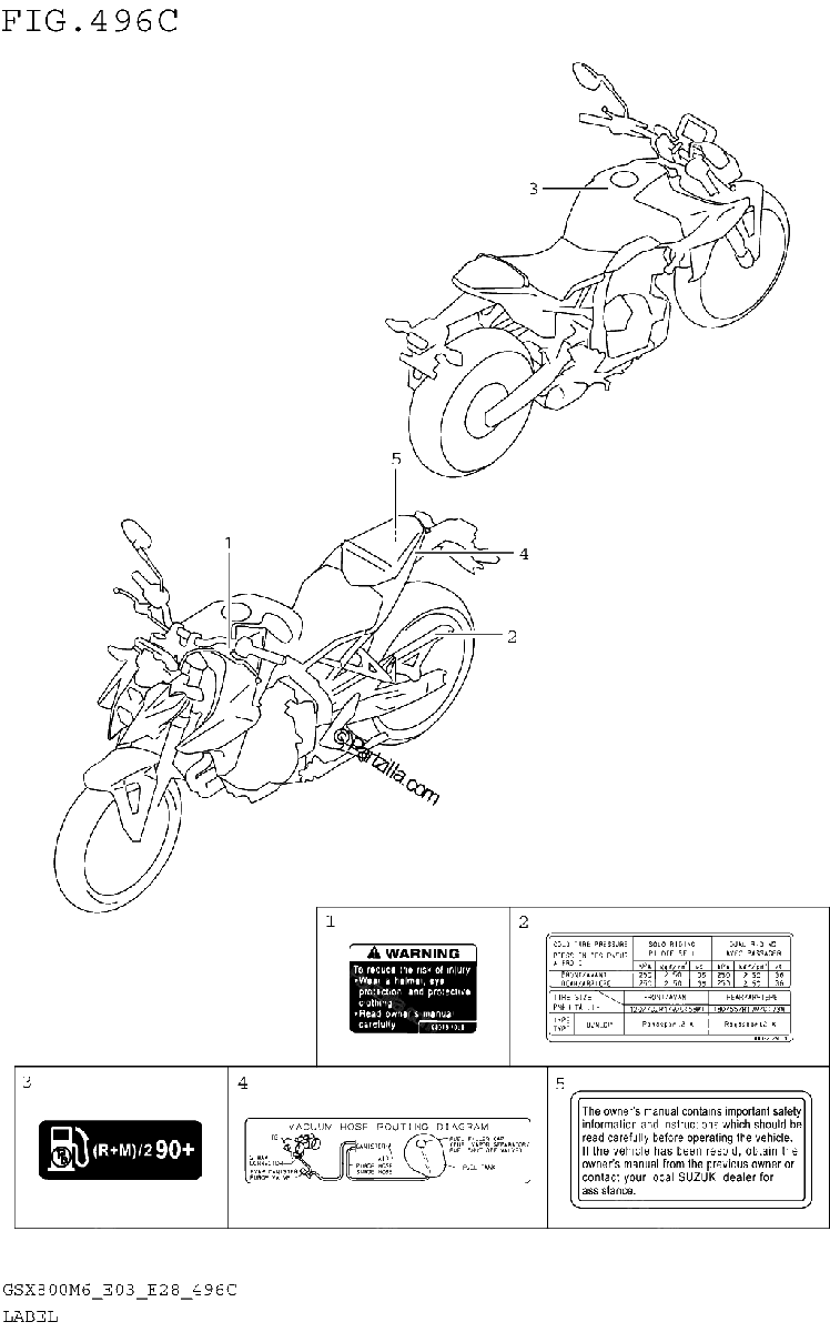 Diagrama de LABEL GSX800RQM6 E33