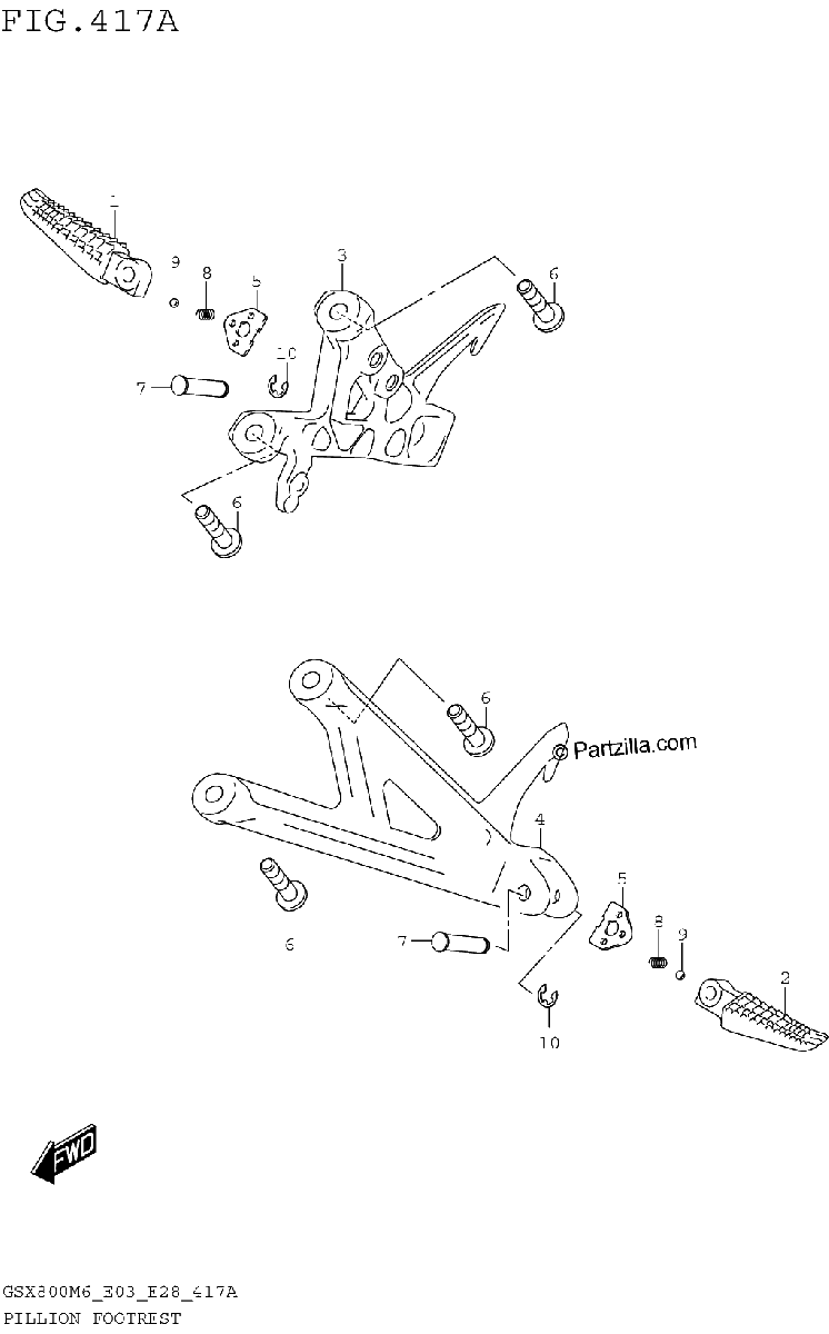 Diagrama de PILLION FOOTREST