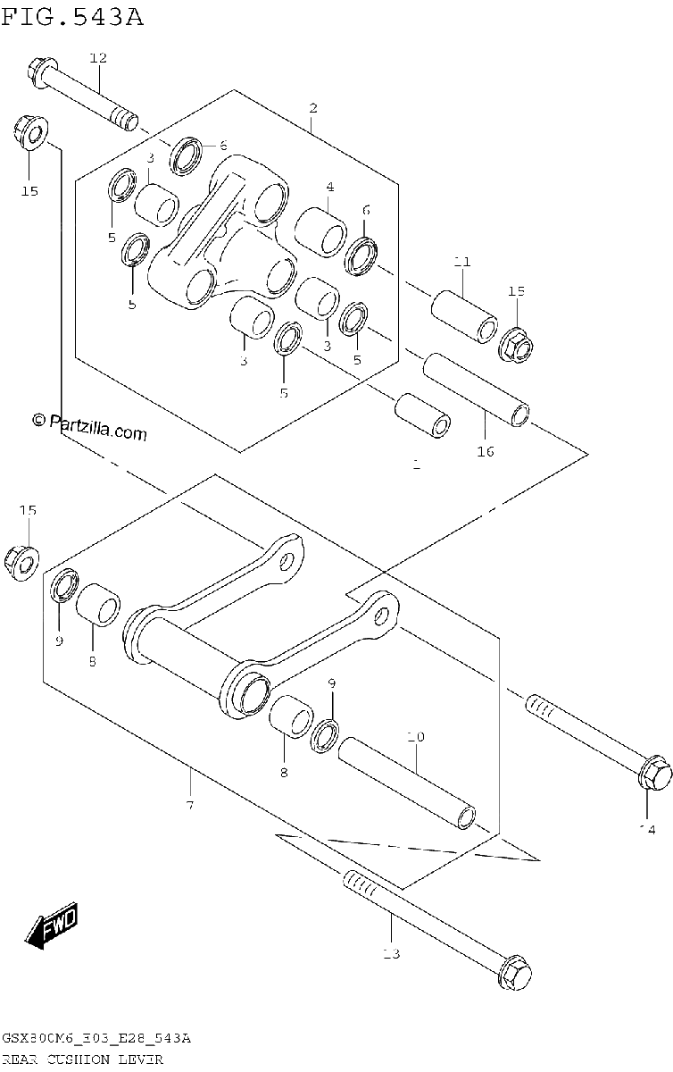 Diagrama de REAR CUSHION LEVER