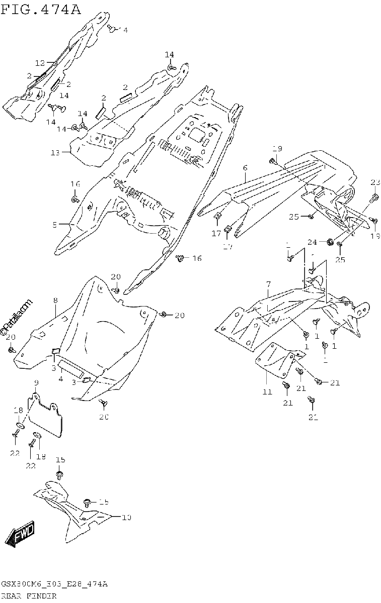 Diagrama de REAR FENDER