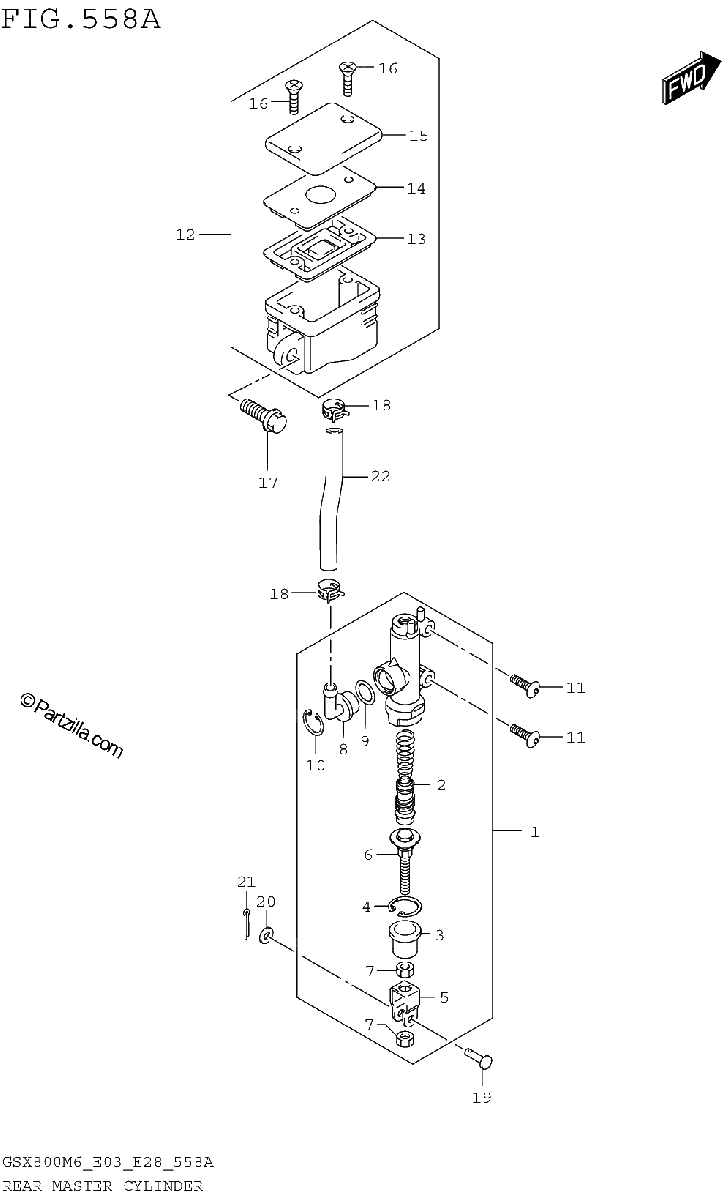 Diagrama de REAR MASTER CYLINDER