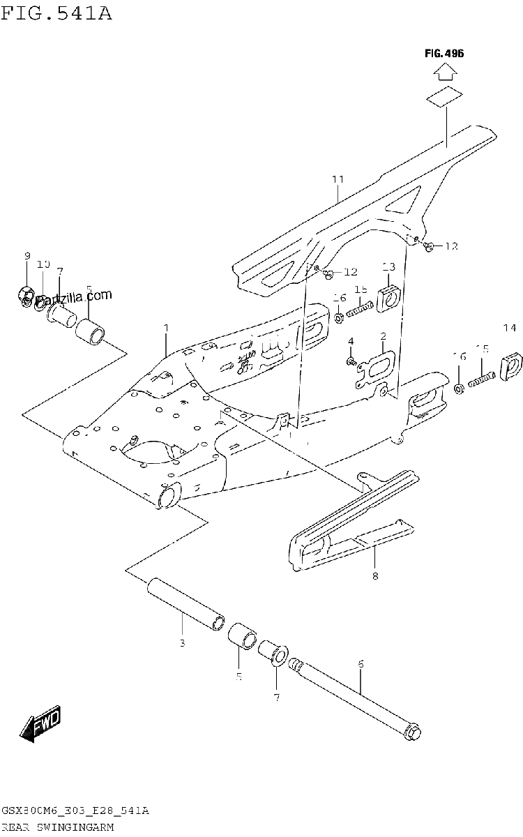 Diagrama de REAR SWINGINGARM