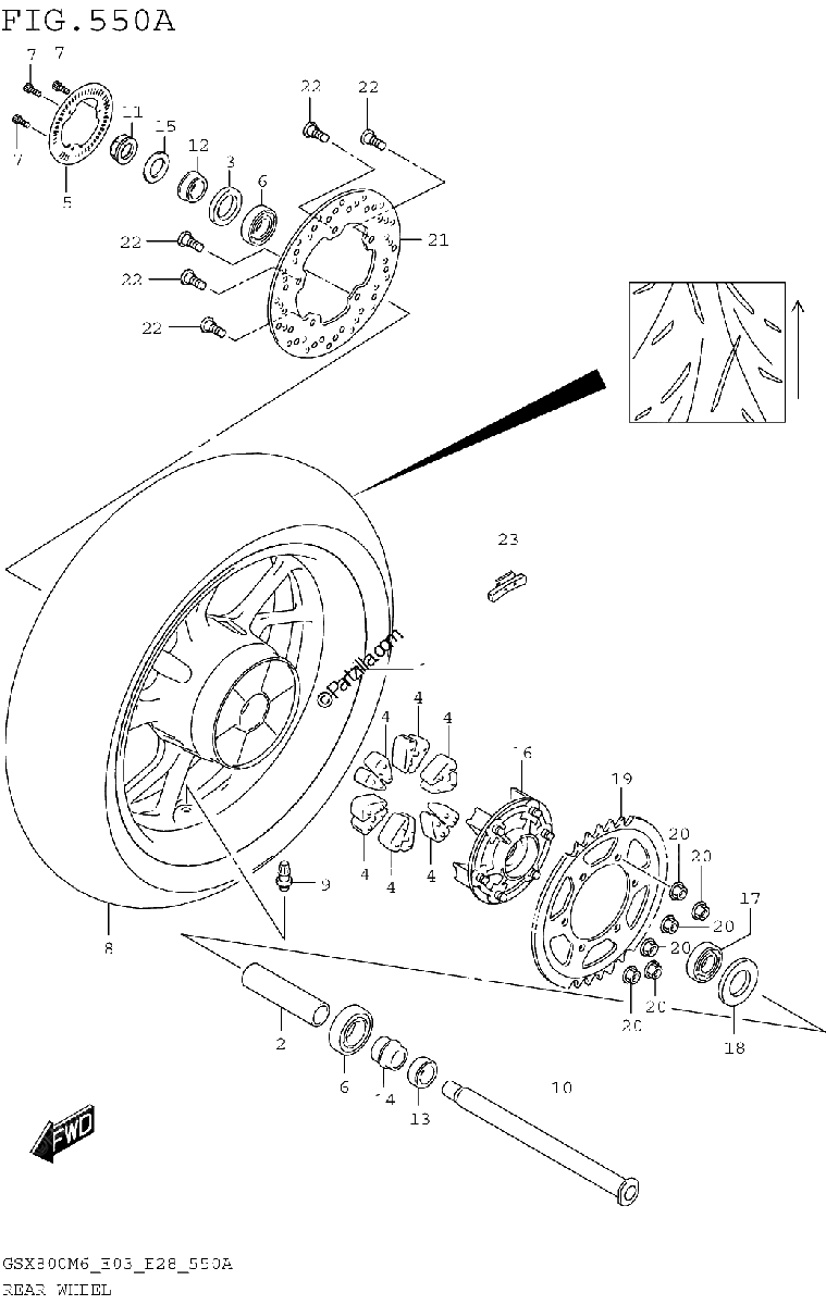 Diagrama de REAR WHEEL