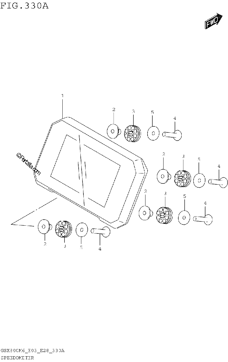 Diagrama de SPEEDOMETER GSX800RQM6 E03