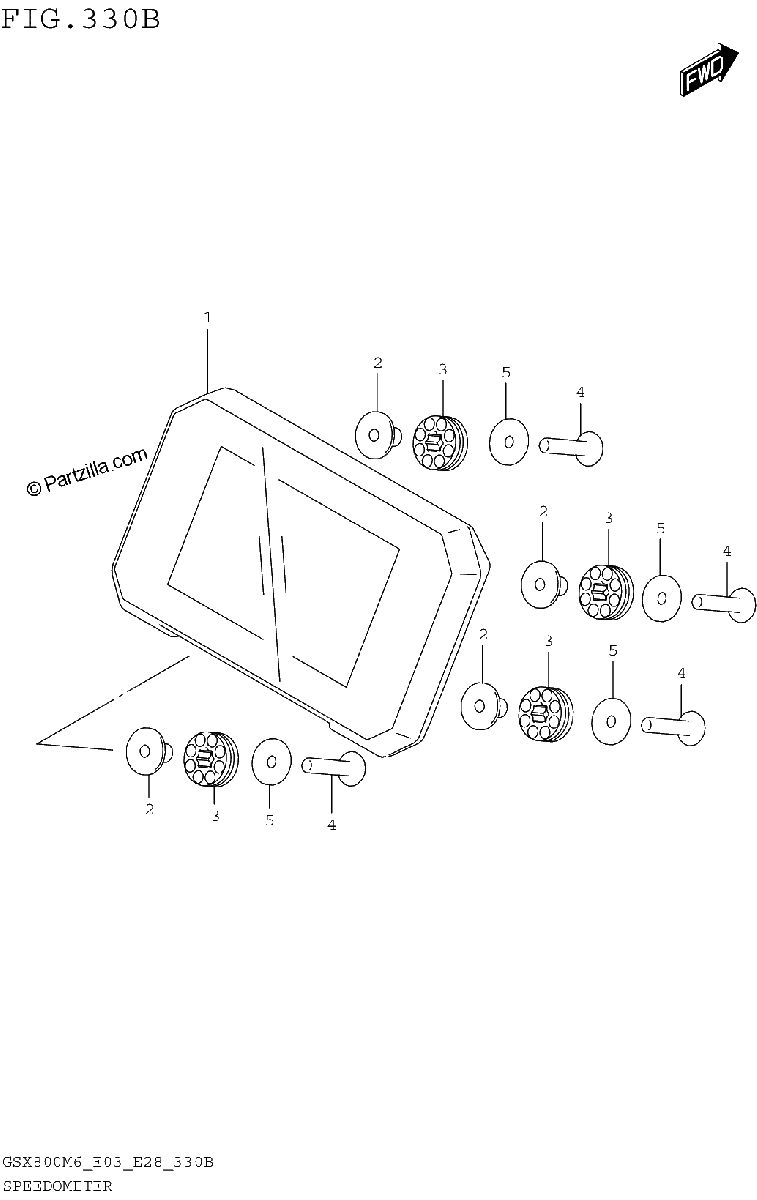 Diagrama de SPEEDOMETER GSX800RQM6 E28