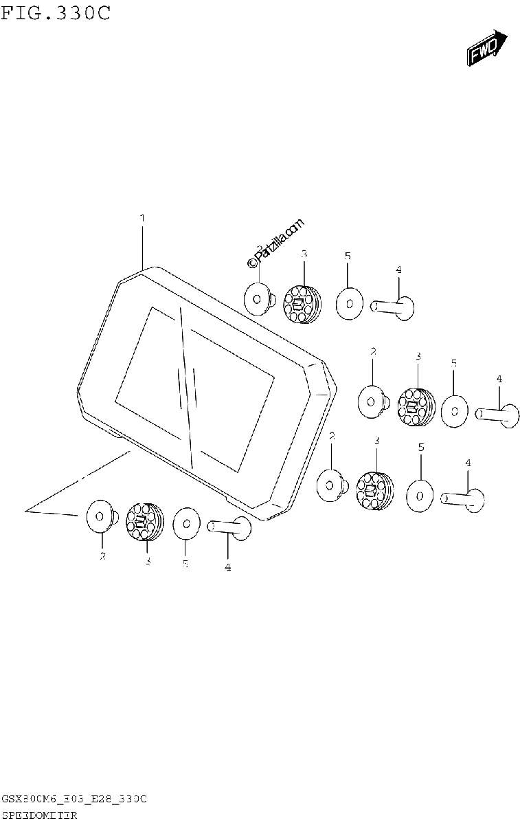 Diagrama de SPEEDOMETER GSX800RQM6 E33