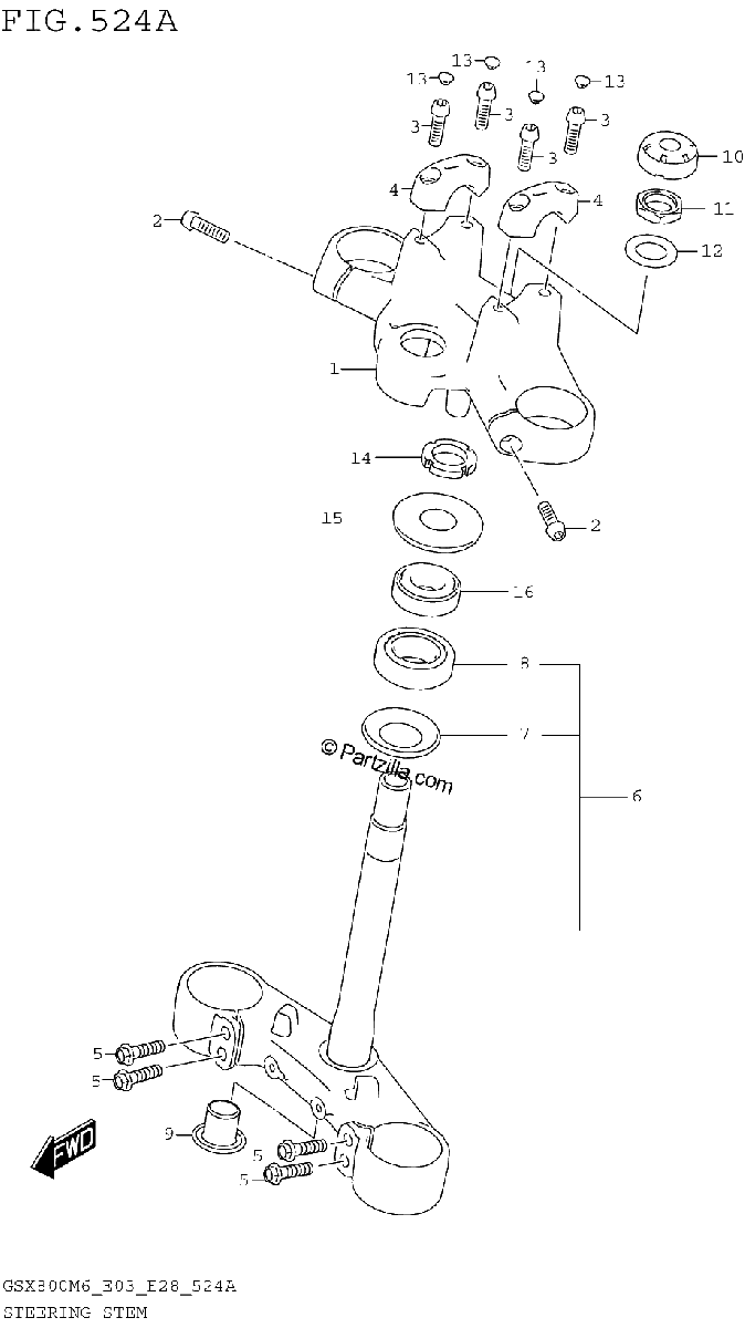 Diagrama de STEERING STEM