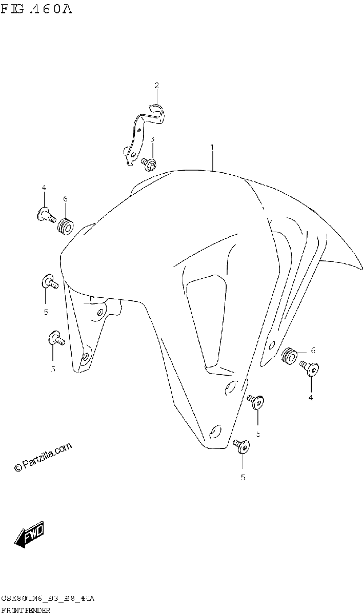 Diagrama de FRONT FENDER 1