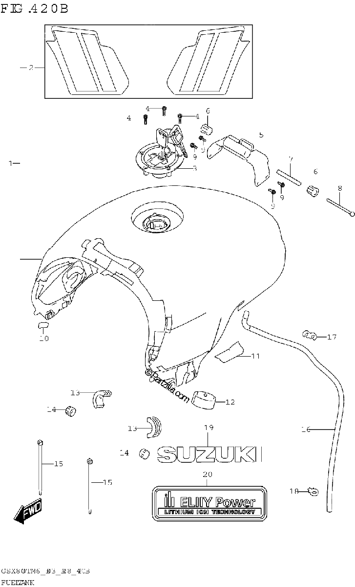 Diagrama de FUEL TANK GSX800TTRQB