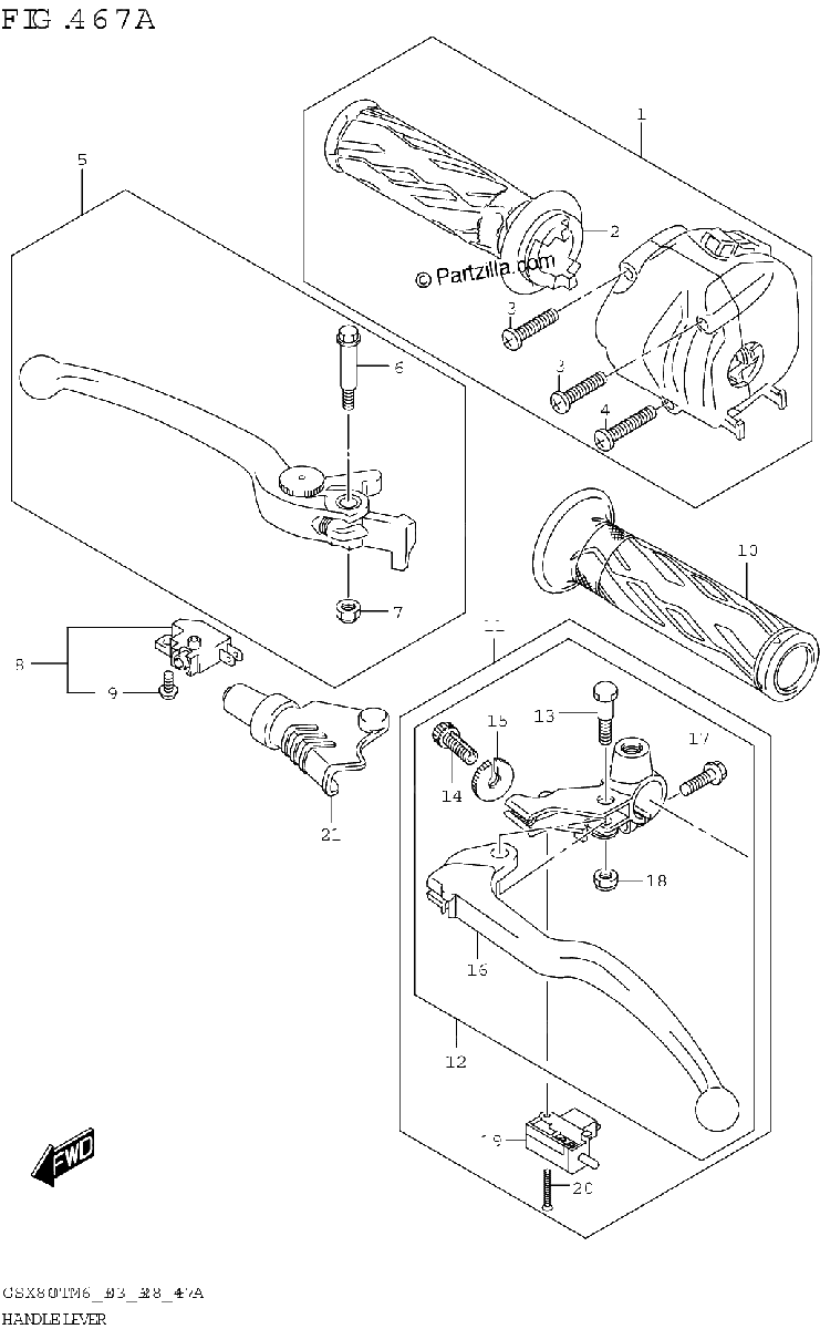 Diagrama de HANDLE LEVER