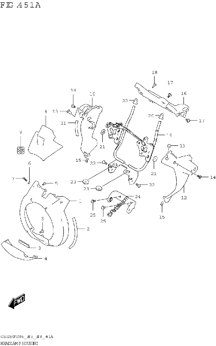 Diagrama de HEADLAMP HOUSING