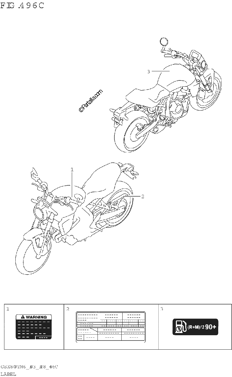 Diagrama de LABEL GSX800TRQ E28