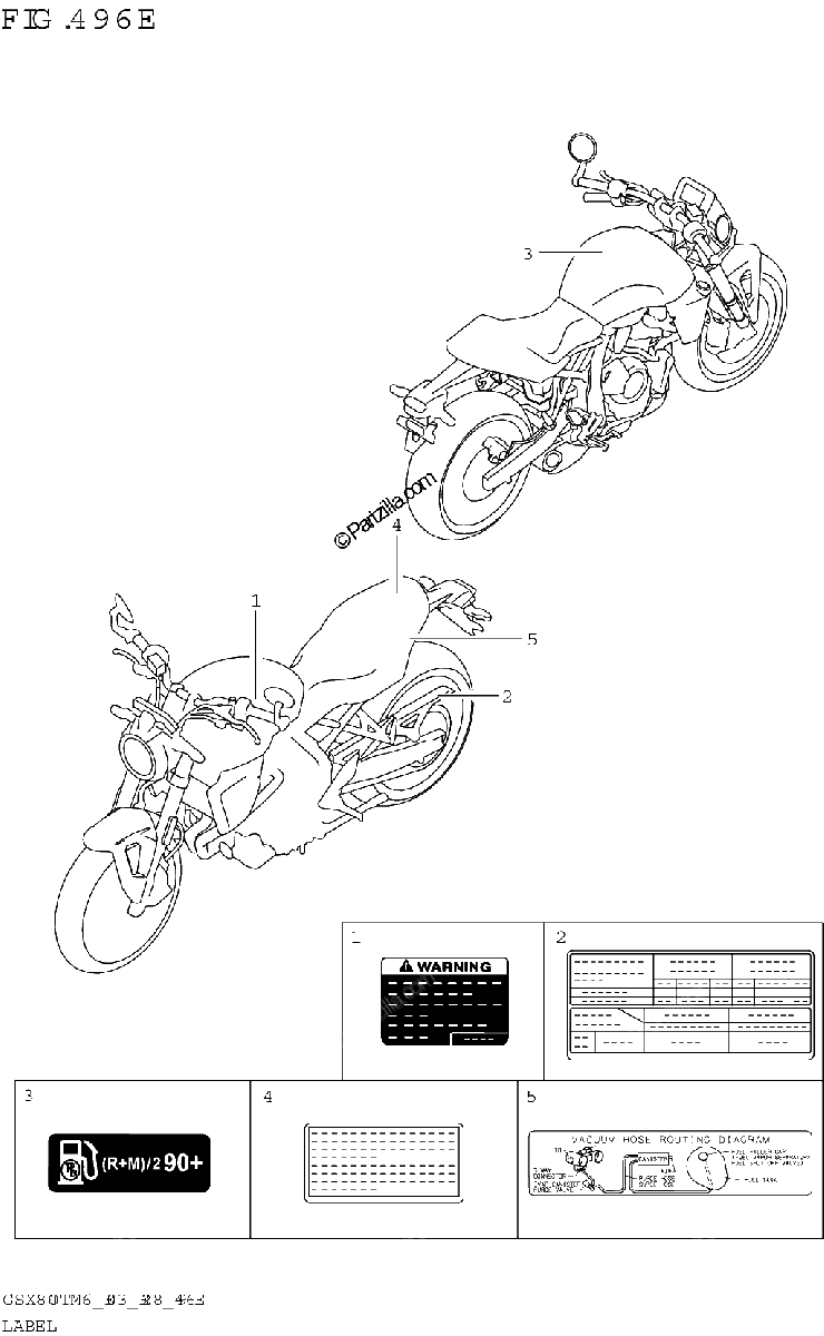 Diagrama de LABEL GSX800TRQ E33