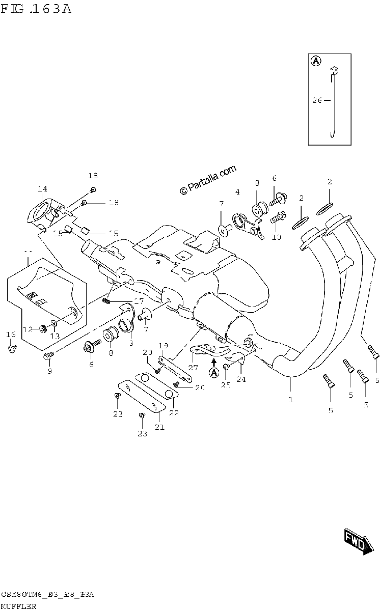 Diagrama de MUFFLER GSX800TRQ